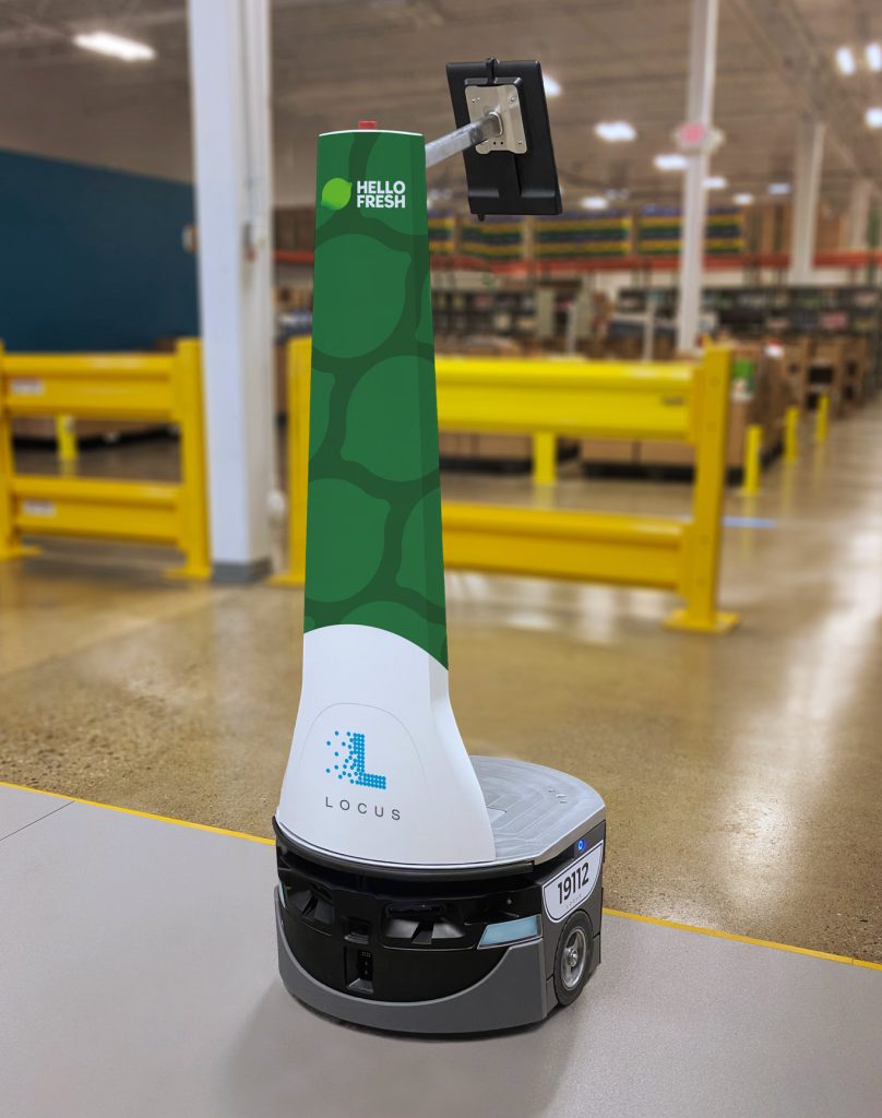 Locus mobile robot in a cold-storage product illustration